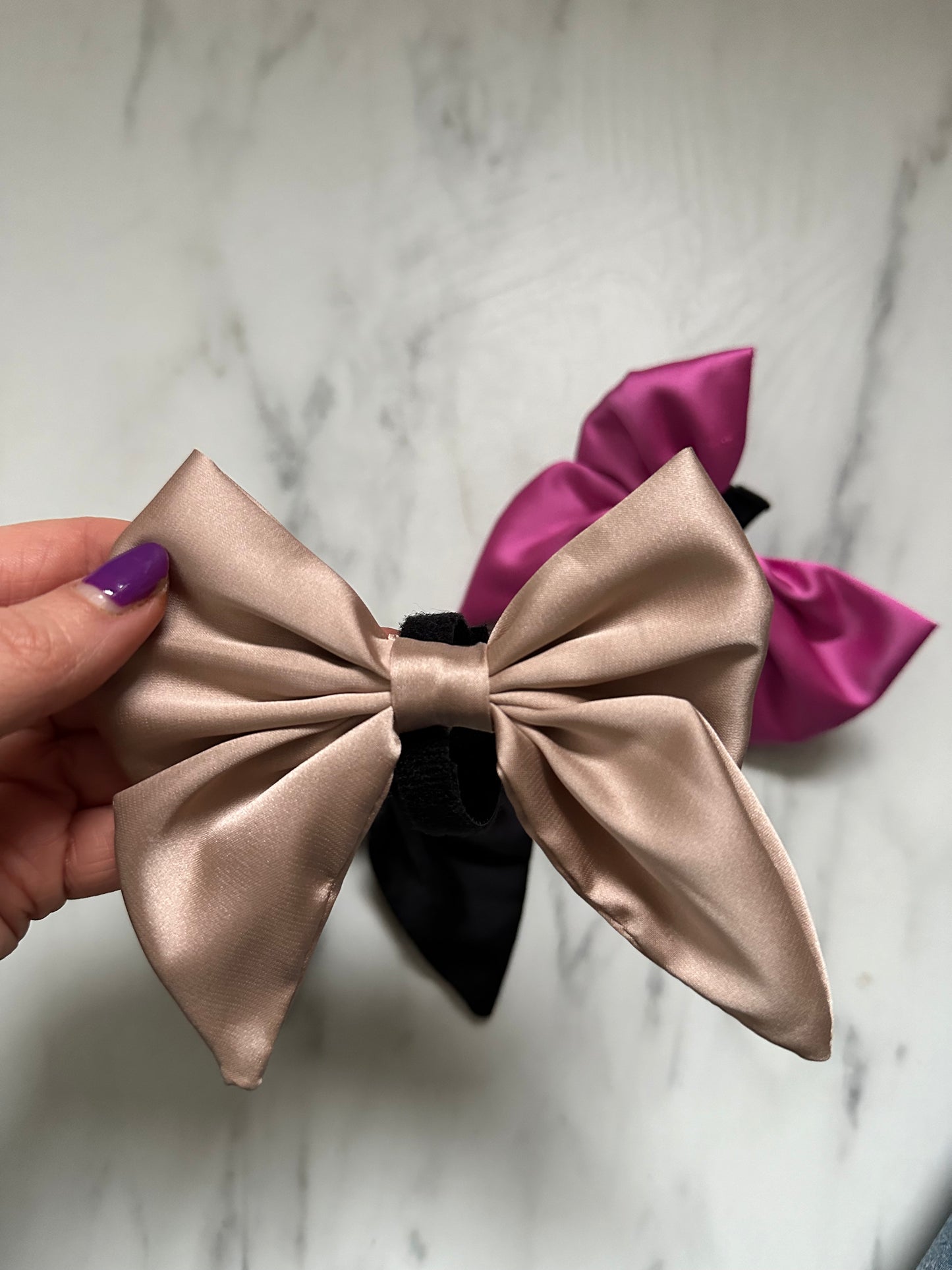 Sailor Bow - Champagne Satin