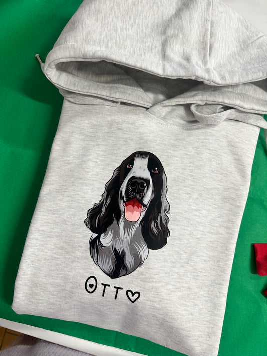 Dit dyr på hoodie - Farveportræt