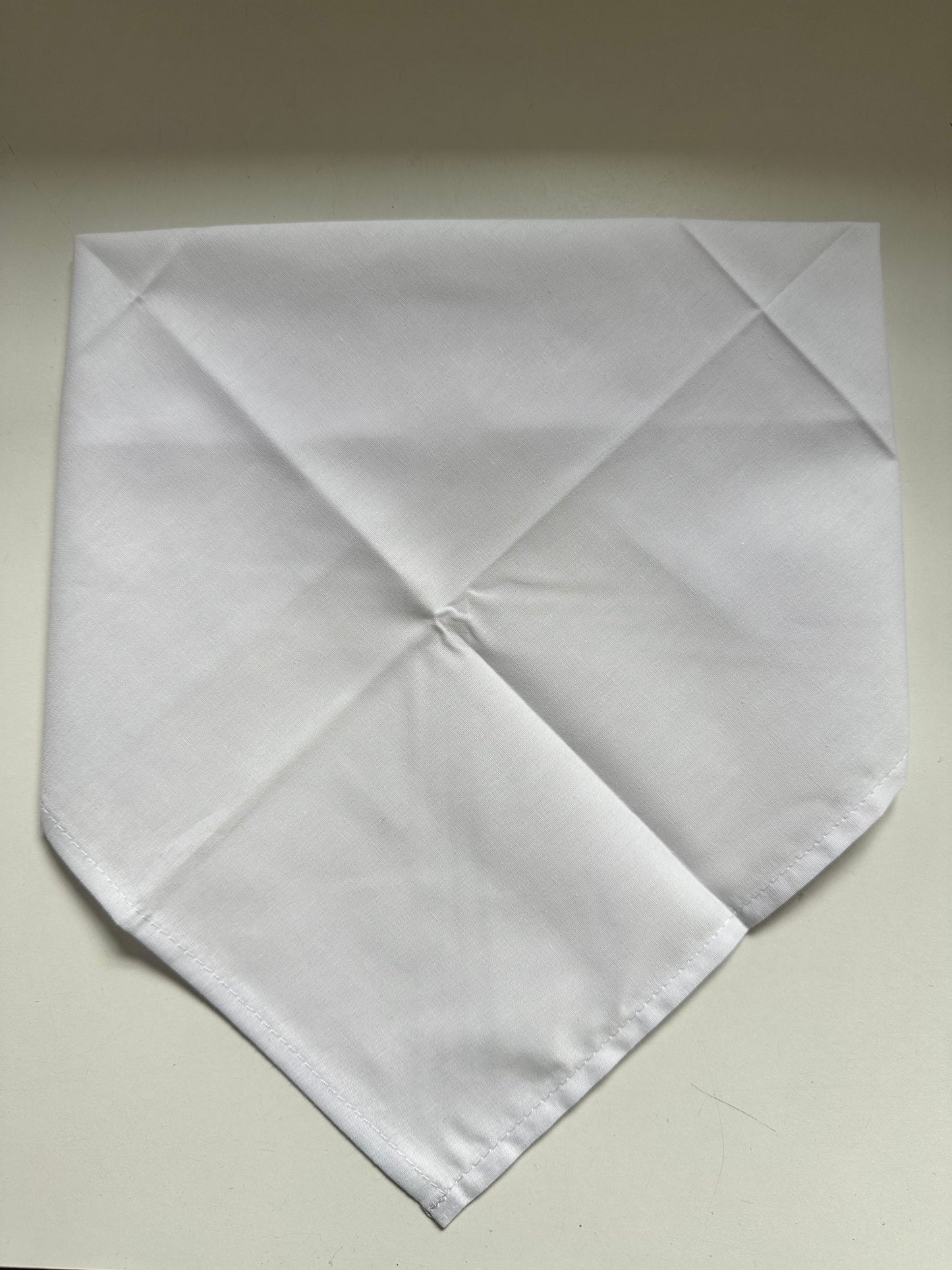 Ensfarvet Bandana - Hvid