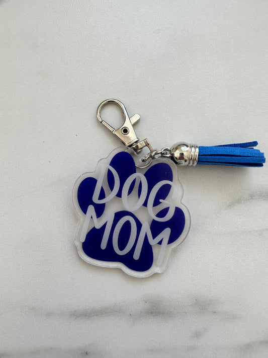 Dog Mom nøglering - Kongeblå